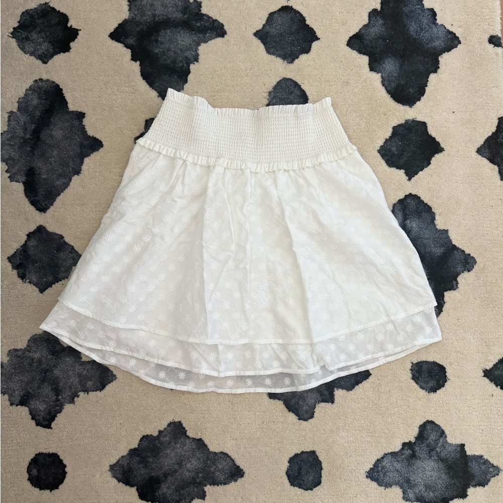 Rails White Tiered Skater Mini Skirt